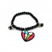 Black Beads Charm Bracelet